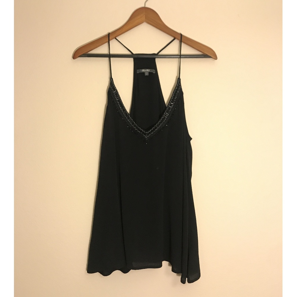 NWOT Beaded V-Neckline Racerback Relaxed Cami Top